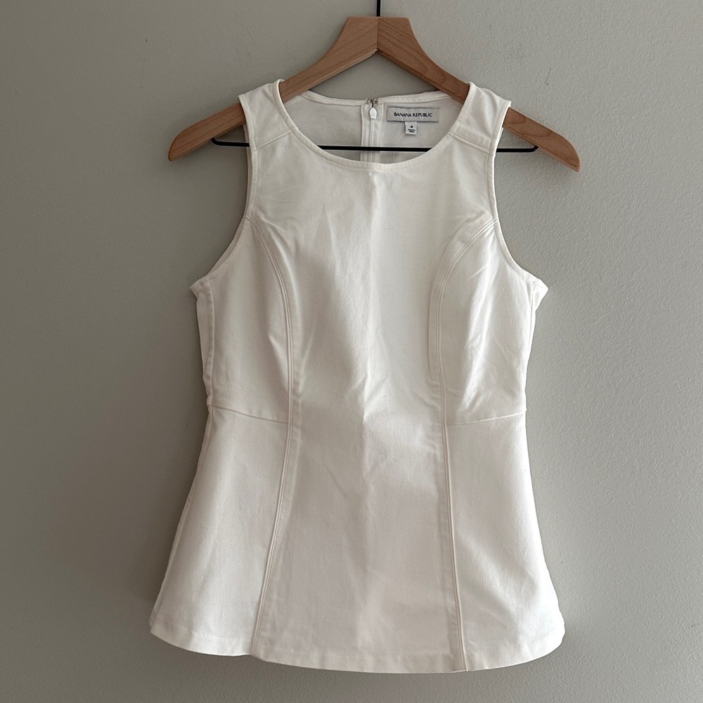 NWT Banana Republic Ivory peplum top